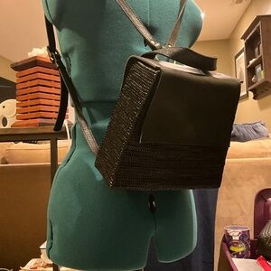 Straw backpack- black- never used